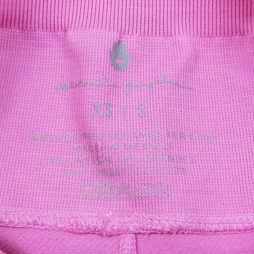 Spiritual Gangster Seamless High Waist Leggings Women XS/S Bubblegum Pink Ribbed - Picture 2 of 16